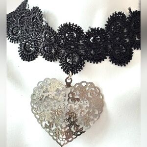 Reanimate by MJ from craft jewelry lace filigree heart black choker